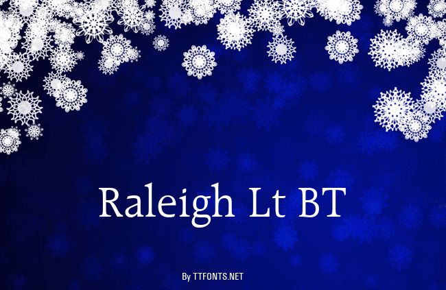 Raleigh Lt BT example
